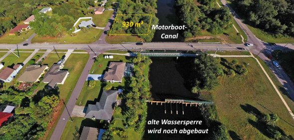 Baugrundstück direkt am breiten Frischwasser-Kanal
